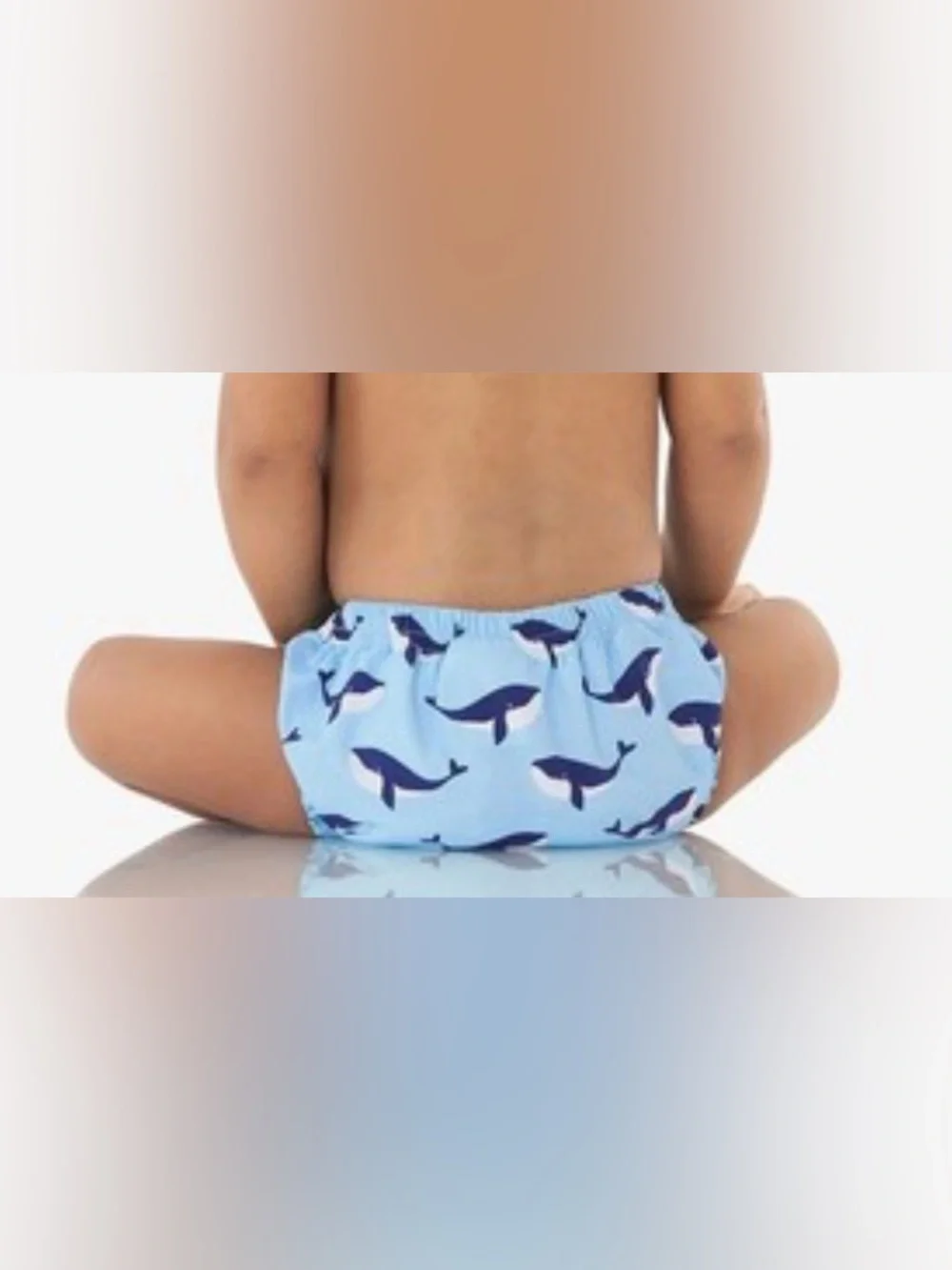 Pottery Barn Kids Light Blue Whale Print Swim Diaper Cover